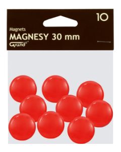 Magnesy do tablicy, punkty magnetyczne 30mm GRAND, czerwony, 10 szt