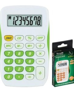 Kalkulator TOOR TR-295-N BIAŁO-ZIELONY, 8 pozycyjny, kieszonkowy 120-1770