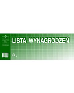 Lista wynagrodzeń 1/2A3, 50 str., P-3, druki akcydensowe