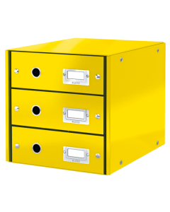 Pojemnik z 3 szufladami Leitz C&S, żółty 60480016