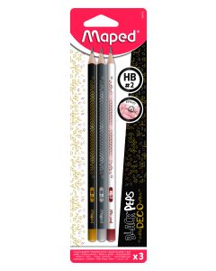 Ołówek BLACKPEPS DECO hb 3 szt blister Maped 850018