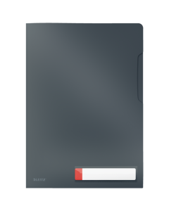 Folder A4 z kieszonką na etykietę Leitz Cosy, szara 47080089