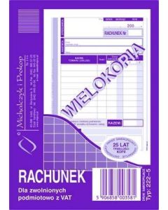 Rachunek (PION) A6, 80 str., 222-5, druki akcydensowe