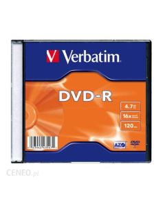 Płyta VERBATIM DVD-R Slim 5, 4.7GB 16x, Colour