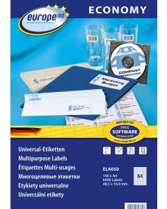 Etykiety uniwersalne ELA050 48,5 x 16,9 100 ark. Economy Europe100 by Avery Zweckform